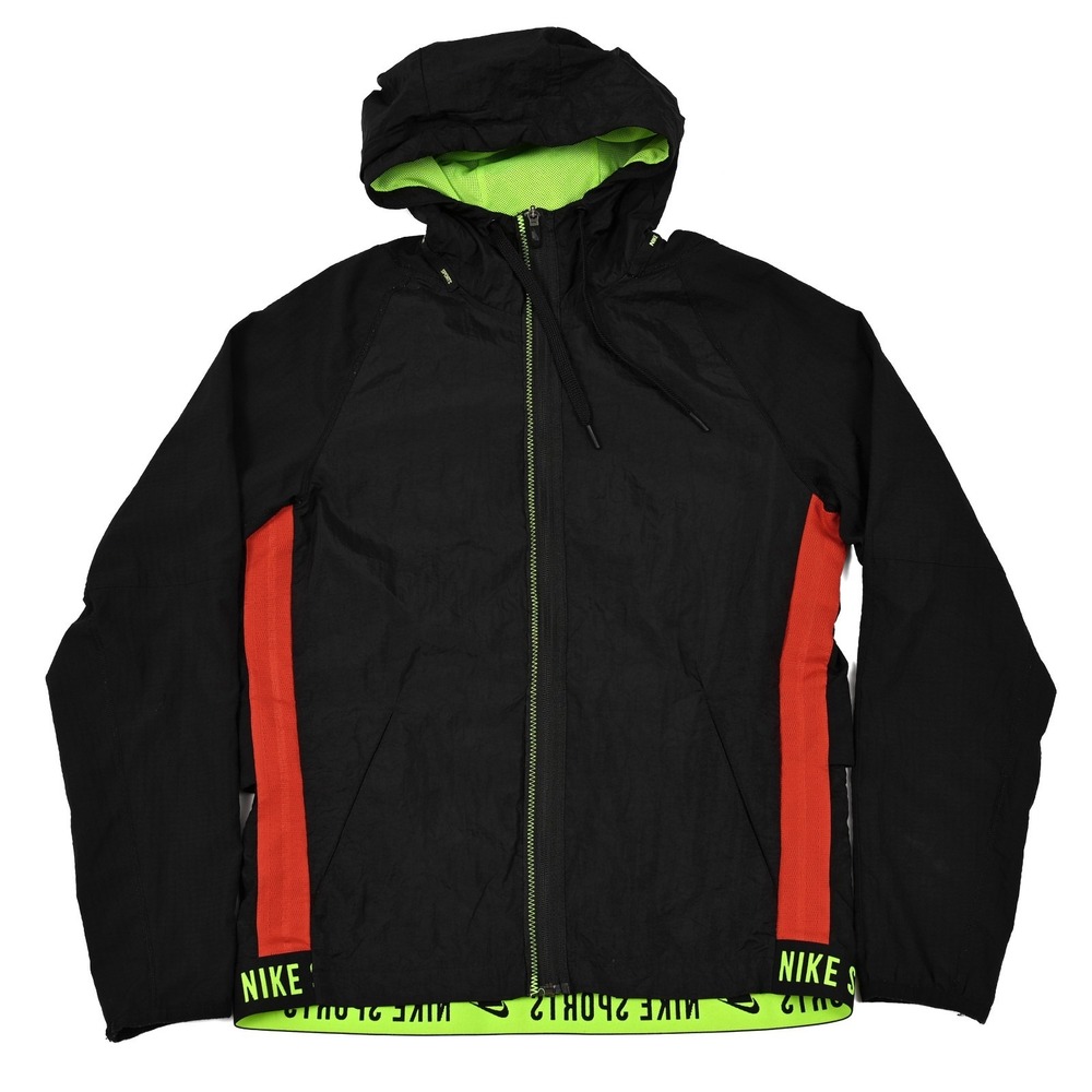 Nike Flex Sport Clash Full Zip Training Jacket Black Green Swoosh Men's Small